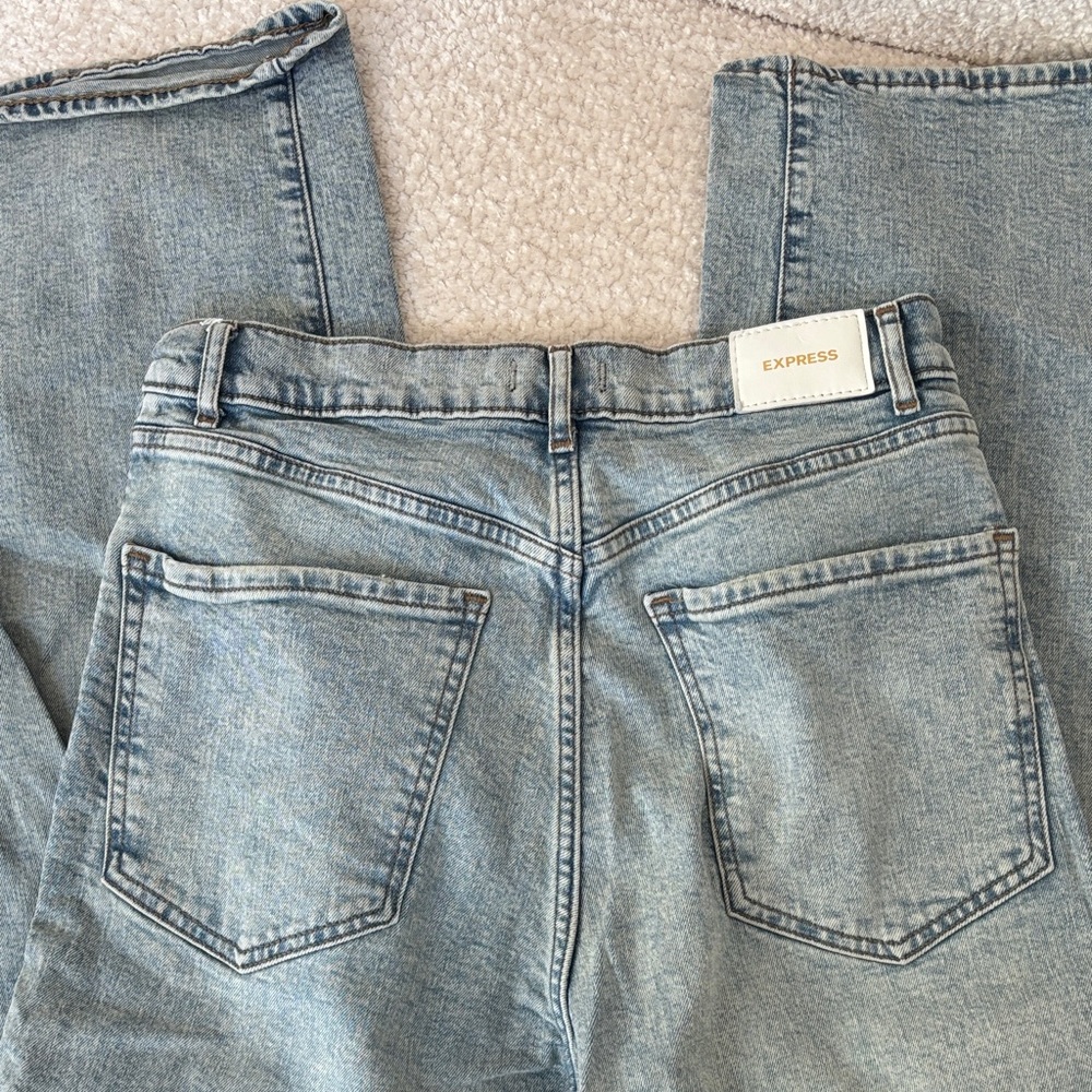 Express Wide Leg Denim Ripped Jeans - Picture 3 of 4